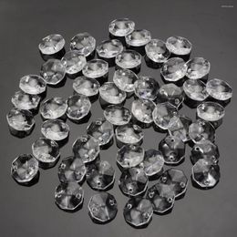 Kroonluchter kristal 50 stks 14 mm glazen prisma's heldere achthoekige kralen hanger kroonluchters voor lamp licht decoraties