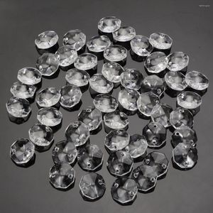 Candelabro de cristal, 50 Uds., 14mm, prismas de cristal, cuentas octogonales transparentes, candelabros colgantes para lámparas, decoraciones de luz