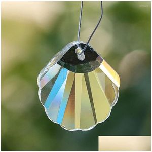 Lustre en cristal 5 pièces 30mm pendentif pétoncle coquille de prisme en verre à facettes pour la décoration intérieure balcon lumière ombre Suncatcher livraison directe Dhf1C