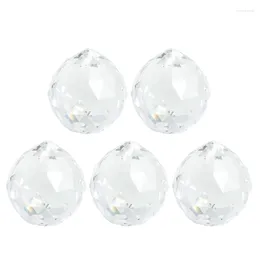 Lustre en cristal, 5 pièces, boule à facettes transparente, prismes en verre, pendentif 20mm, partie décoration Fengshui