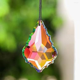 Cristal de araña 60 mm un lado colorido arce surrater prisma colgante de jardín cortes de jardín colgante piezas de adorno de bricolaje decoración del hogar