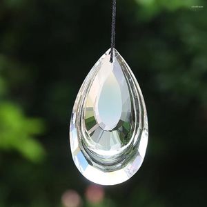 Lustre en cristal transparent à Double couche, 75mm, goutte d'eau, prisme, larmes d'ange, pendentif à facettes, raccord en verre, accessoire d'éclairage de jardin