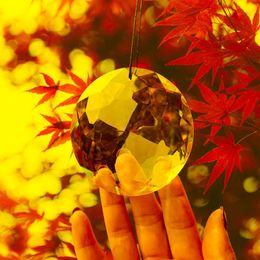 Lustre cristal 75mm pendentif clair prisme boule de verre accessoires suspendus attrape-soleil bricolage artisanat décor à la maison lustre