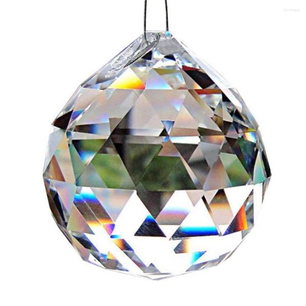 Lustre boule de cristal pendentif couleur vive et bon effet de réfraction, rideau de perles, accessoires d'éclairage