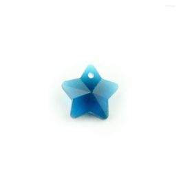 Lustre cristal beauté Style 500 pièces 14mm Zircon bleu étoile perles de verre dans un trou bricolage arbre de noël porte rideau pendentif