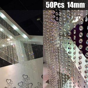 Chandelier Crystal Brand Beads Pendants 50pcs Curtain Pendants Droplettes en verre Octogone Décor de fête de mariage