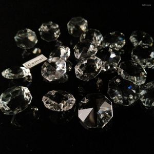 Lustre cristal Camal 20 pièces 14mm 2 trous clair octogonal perles en vrac verre facettes prismes Suncatcher éclairage ornements pièces