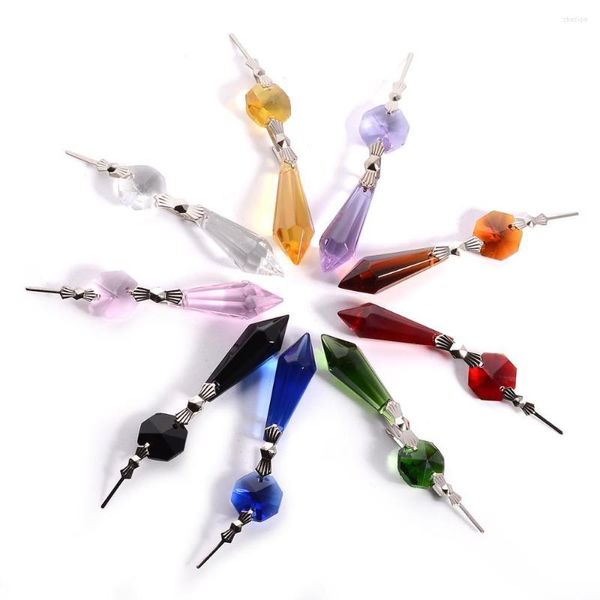 Araña de cristal Camal 20 piezas 38mm gotas colgantes Bowtie Pins lámpara prismas piezas colgante decoración del hogar accesorios de iluminación fiesta