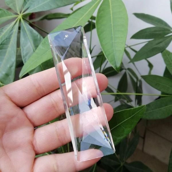 Lustre Crystal Camal 2pcs 30 100 mm 1 trou long Facet-Faceted Glass Pendant Suncatcher Prisms Parts Wedding Home Decor