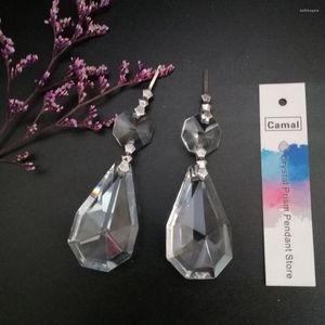 Lustre Crystal Camal 2pcs 38 mm double en forme de poire Pendant octogone perle guirland