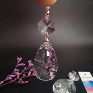 Lustre Cristal Camal 2Pcs 38mm Prisme En Forme De Poire Pendentif Octogone Perle Noeud Papillon Broche Guirlande Lampe Suspendue Lumière Partie SunCatcher