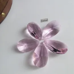Lustre en cristal Camal 5 pièces 38mm, pendentifs en forme de poire rose, prismes, perles suspendues pour éclairage de lampe, pièces de mariage, décoration de maison
