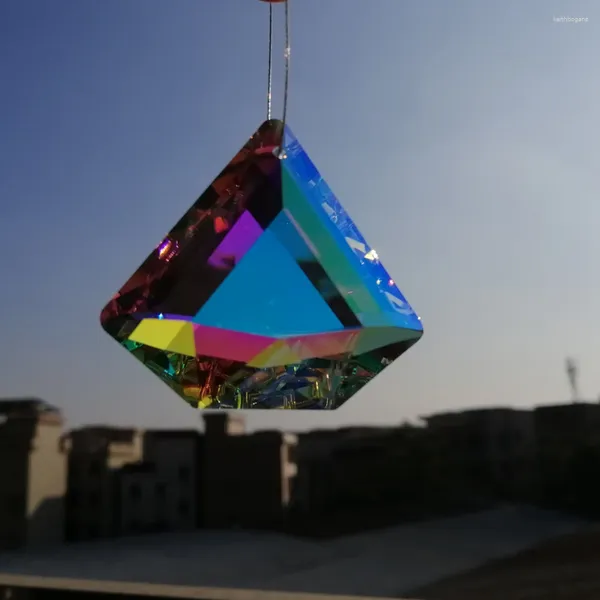 Lámpara de araña de cristal Camal, 5 uds., triángulo de colores AB, diamante, 48mm, K9, atrapasol de cristal, prismas, lámpara colgante, piezas de iluminación para colgar en el hogar