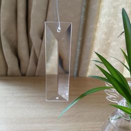 Lámpara de araña de cristal transparente, tira triangular, prisma, pieza colgante en uno/dos agujeros, decoración del hogar para colgantes de cortina