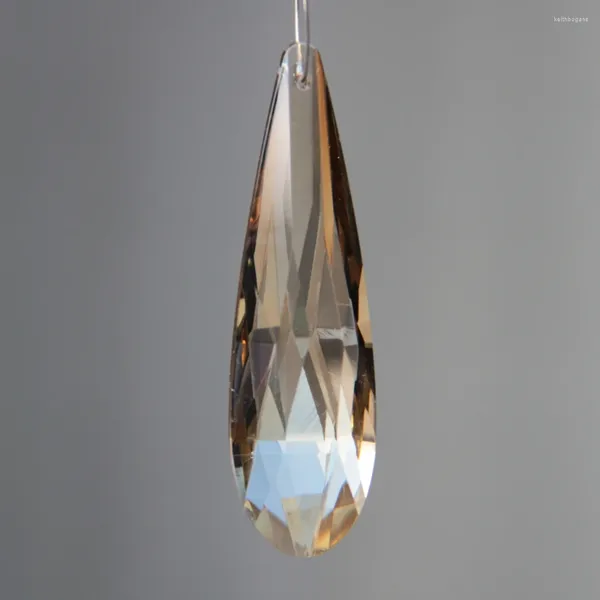 Lámpara de araña de cristal coñac, 20 unidades/lote, 76mm, colgante de cristal K9, piezas de iluminación de gota de prismas para decoración de matrimonio de boda en casa