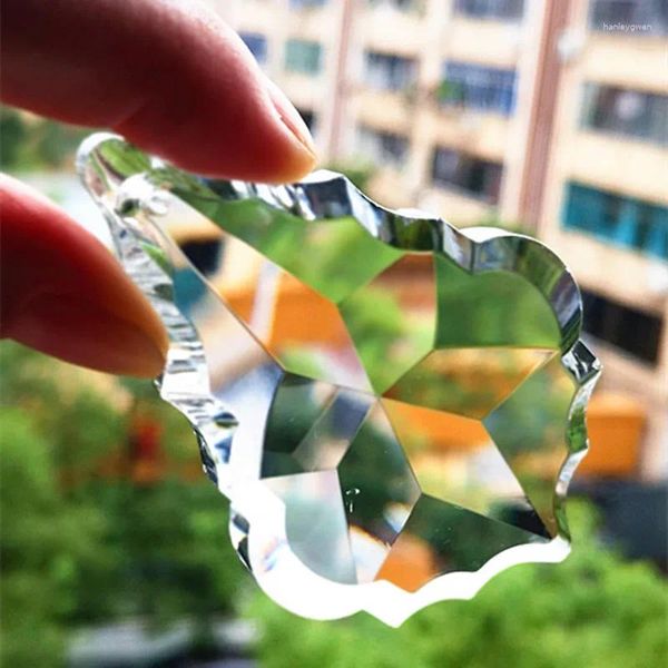 Lámpara de araña de cristal (anillo gratis), colgantes de prisma K9 transparentes de alta calidad de 76mm/piezas de luz de vidrio/atrapasueños de ventana