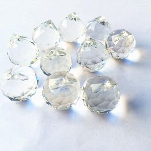 Lustre en cristal (anneaux gratuits) 10pcs / lot 20mm boules à facettes claires K9 pièces prisme Suncatcher pendentif suspendu décoration de mariage