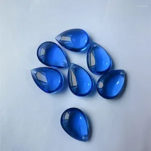 Crystal de lustre (anneaux gratuits) 20pcs 28 mm Belle bleu clair en verre d'eau gouttes pendentifs Perles de rideau accessoire