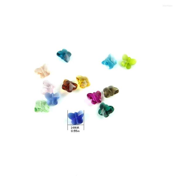 Candelier Crystal HBL de 14 mm Beeds 30 piezas de mariposa mixta Cuenta de cuarzo de 1 mm espaciador de agujero medio para pulseras de bricolaje joyas de collar