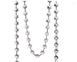 Lustre cristal Ly flocon de neige perles chaînes 20 m/Lot 14mm verre guirlandes brins suspendus pour pièces fête mariage décoration