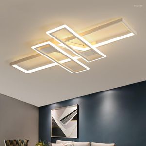 LED blanco moderno de la lámpara de araña con lámpara de techo negro acrílico de control remoto para la sala de estar Luz de la cocina del dormitorio