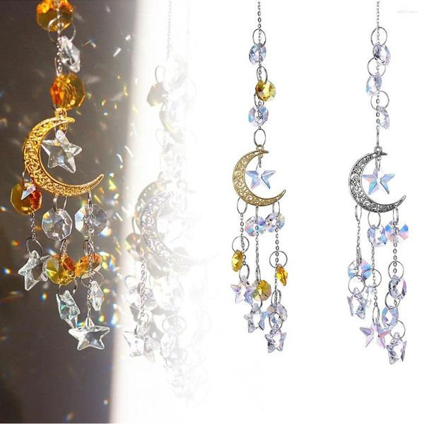 Chandelier Crystal Moon Star Sun Catcher suspendu la fenêtre Prism Light