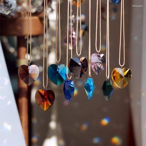 Kroonluchter Kristal Perzik Hartvormige Hanger Suncatcher Prisma Hangende Onderdelen Zonneschijnornamenten DIY Thuis Bruiloft Decor