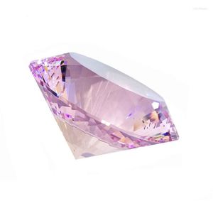 Lustre Cristal Rose 100mm 1Pc Multifacettes Verre Diamant Fengshui Presse-papiers Ornements Pour L'ameublement Offre Cadeau D'anniversaire