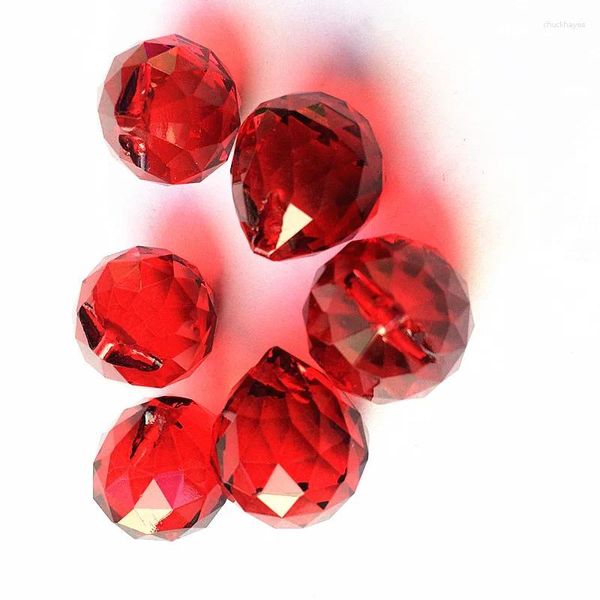 Lámpara de araña de cristal de alta calidad, 100 unidades/lote, 20mm, Color rojo, bolas K9, decoración del hogar, puerta, cortina de cristal, esfera para boda