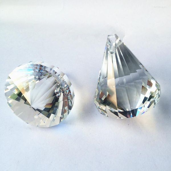 Lustre en cristal de qualité supérieure, 10 pièces, pendentifs transparents en forme de diamant à facettes, boule d'éclairage en verre pour arbre de noël