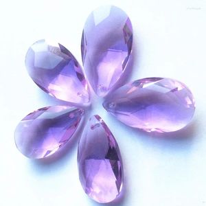 Lustre en cristal de qualité supérieure, 12 pièces/lot, 38 22mm, couleur lilas, pendentifs poire à facettes, gouttes suspendues pour bricolage, pièces lumineuses attrape-soleil