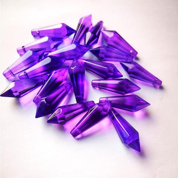 Lustre en cristal de qualité supérieure 12pcs / lot 35mm violet foncé glaçon en verre U-drop (anneaux gratuits) pièces de lustre décoration de gâteau