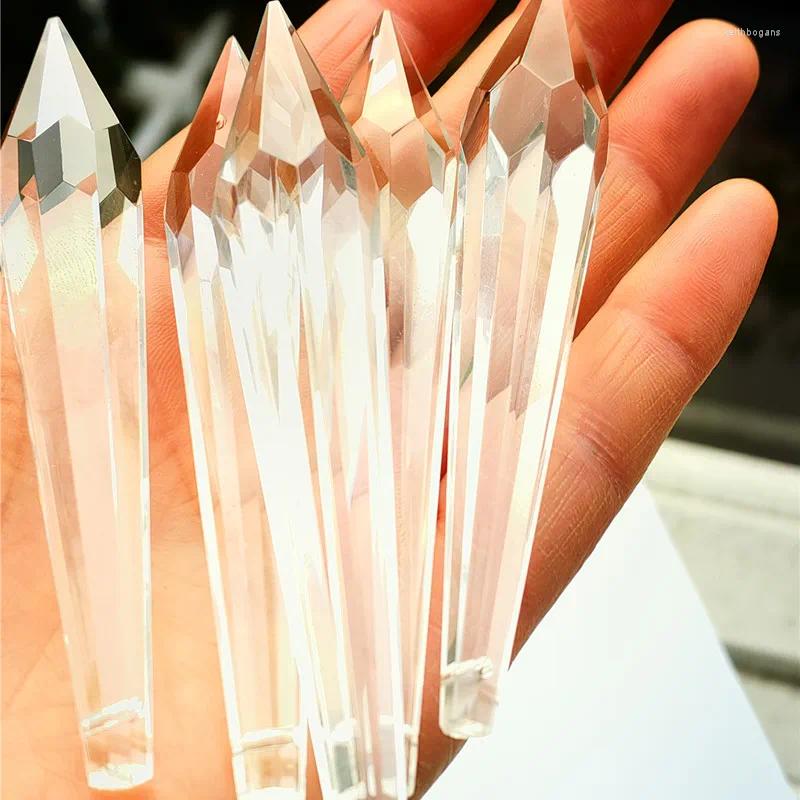 Ljuskrona kristall toppkvalitet 20 st/parti 100mm clear isicle u-droppar (gratis ringar) glas chanderlier prismor trädgård solfångare hem dekoration