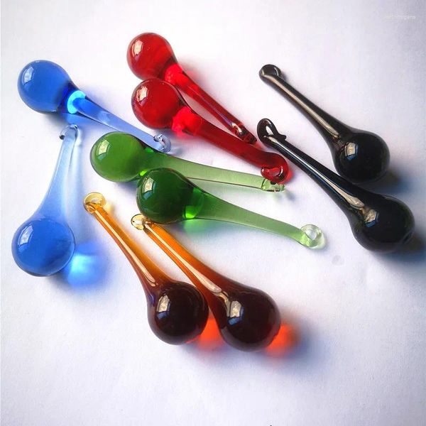 Lustre en cristal de qualité supérieure, multicolore, 10 pièces, pendentifs en forme de goutte de pluie en verre, pièces d'éclairage pour arbre de noël suspendu, décoration de la maison