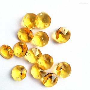 Kroonluchter kristal topkwaliteit hele verkoopprijs 2000 pcs/lot 14 mm gouden achthoekige kralen met 2 holes diy zonnecatcher gordijnaccessoires decor