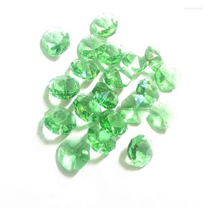 Kroonluchter kristal hele prijs 2000 pcs/lot 14 mm lichtgroene achthoekige kraal met 2 gaten voor hangende slingersstrengen accessoires