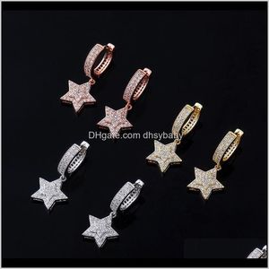 Lustre Boucles D'oreilles Drop Delivery 2021 Cadeau De Noël Asymétrie Étoile Charme Oreille Dangle 925 Or Sier Boucle D'oreille Fahion Bijoux Pour Filles 9D7Ty