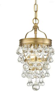Lustres 1-Light Dibrant Gold Mini Chandelier LED LUMILES CRISTAL ÉCLAIRAGE POUR LE SOIR