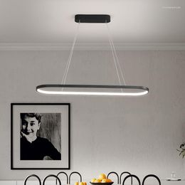 Kroonluchters 1200mm Zwart/Wit Led Kroonluchter Lamp Voor Thuis Eetkamer Keuken Binnenverlichting Moderne Plafondlamp armatuur