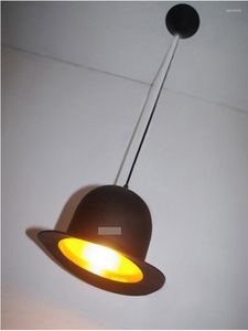 Lustres 1 pcs/lote carré chapeau lustre noir coquille couleur pendentif aluminium LED éclairage 220 V lampe moderne