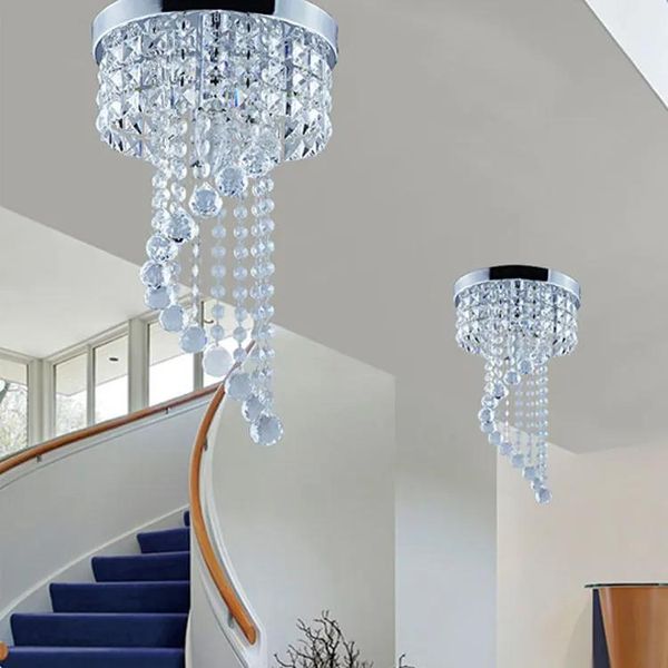 Lámpara de araña de lámpara de techo de lámpara de cristal de 20/25 cm Lámpara de luz de techo de lámpara de techo de la bola de montura para el pasillo de la escalera del pasillo L