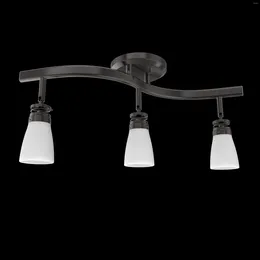 Lustres 20,59 "Modern 3 lumières Track Light Flexible Rotation Satin Nickel Head pas de lustre de plafond inclus