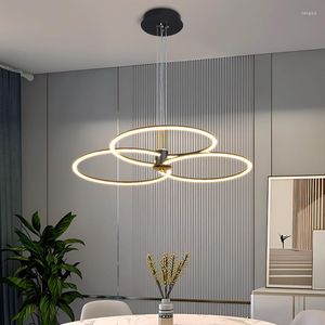 Lustres 2022 moderne LED lustre lumière créative salon salle à manger noir couleur goutte AC85-260V éclairage intérieur De