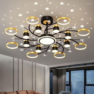 Kroonluchters 2022 Moderne sterrenhemel LED plafond kroonluchter minimalist voor slaapkamer woonkamer hanglampen indoor verlichting lusters