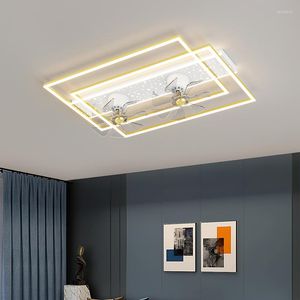 Lustres 2023 Lustre Avec Ventilateur Pour Salon Chambre Maison Lumières Moderne Led Plafonnier Télécommande Luminosité Luminaires