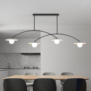 CHANDELIERS 2023 Table à manger Pendant Lighting Nordic minimaliste Creative Bar Simple Long Strip Board Chandelier Restaurant