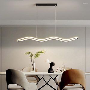 kroonluchters 2023 led hanglamp voor eetkamer keuken tafel bar slaapkamer zwart gebogen ontwerp moderne eenvoudige stijl plafond kroonluchter licht