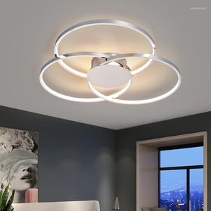 kroonluchters 2023 moderne led-plafondlamp voor woonkamer slaapkamer keuken chroom goud zwart minimalistische ring slimme verlichting voor binnen