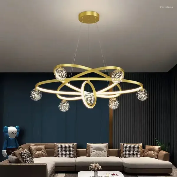 Lustres 2023 Lustre minimaliste nordique plein d'étoiles luxueux salle à manger chambre LED plafonnier moderne salon décor à la maison