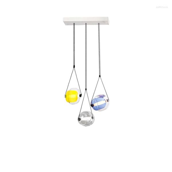 Lustres 2023 Collection de verre colorisé à la mode LED Lustre Éclairage Lampes suspendues Suspension Luminaire Lampen Pour Salle À Manger